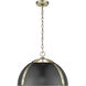 Aldrich Pendant Ceiling Light in Aged Brass, Matte Black