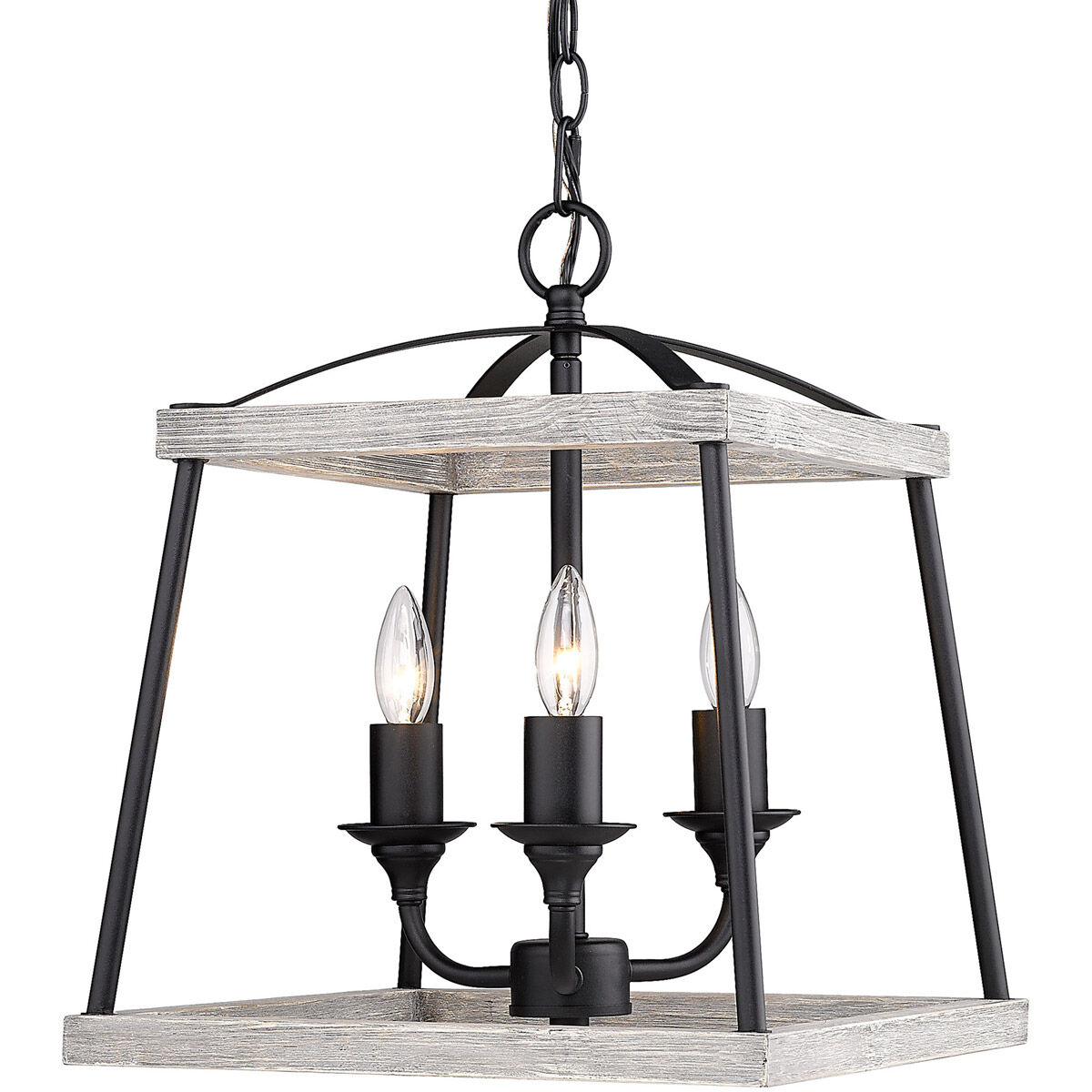Teagan 3 Light 14.5 inch Natural Black Pendant Ceiling Light in Gray Harbor Wood Accents
