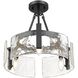 Aenon 3 Light 16.5 inch Matte Black Semi-Flush Ceiling Light
