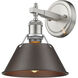 Yep Orwell Vanity Wall Light in Pewter, Rubbed Bronze