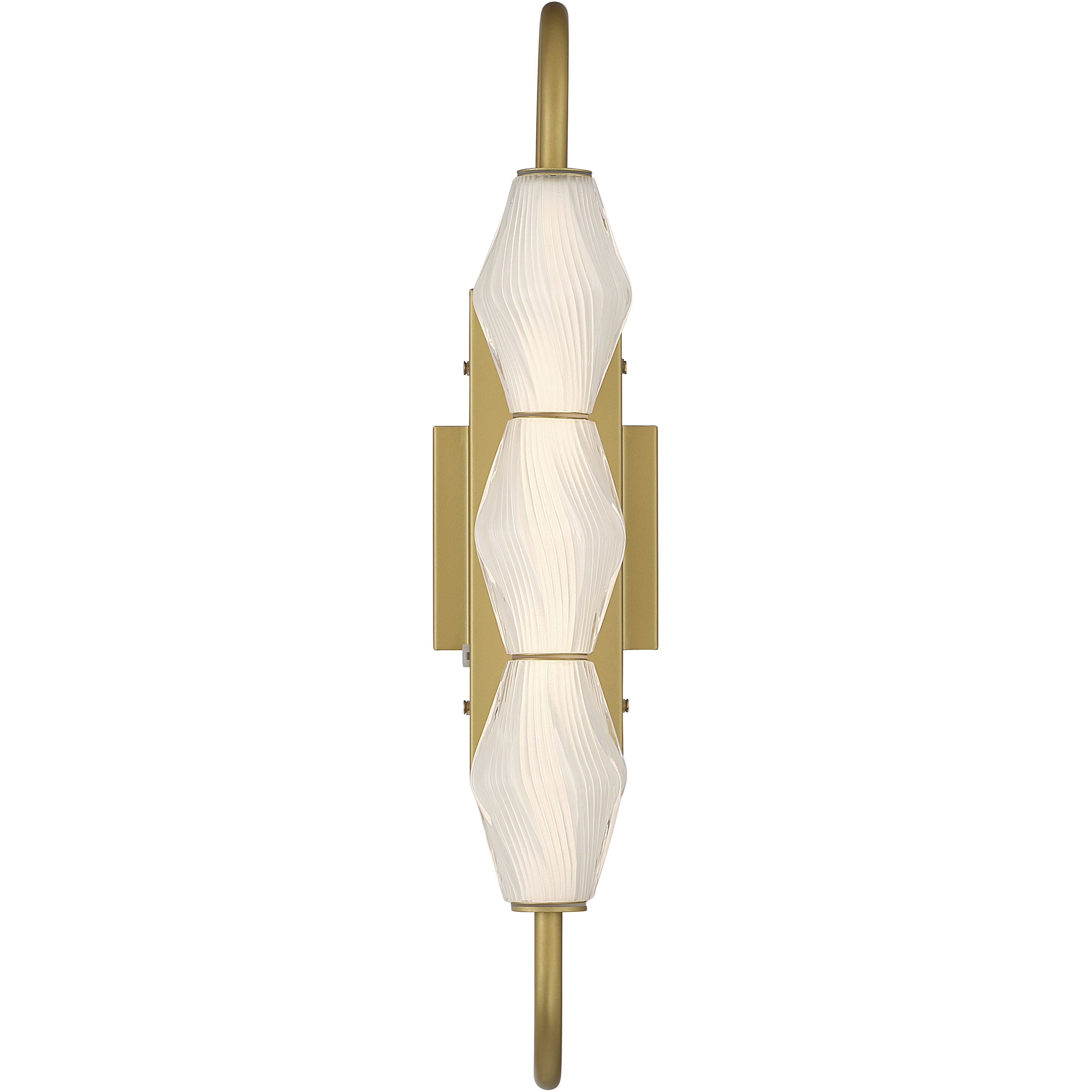 Geode 3 Light 21.5 inch Satin Brushed Gold Outdoor Wall Light