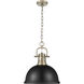 Yep Duncan 1 Light 14 inch Aged Brass Pendant Ceiling Light in Matte Black, Large