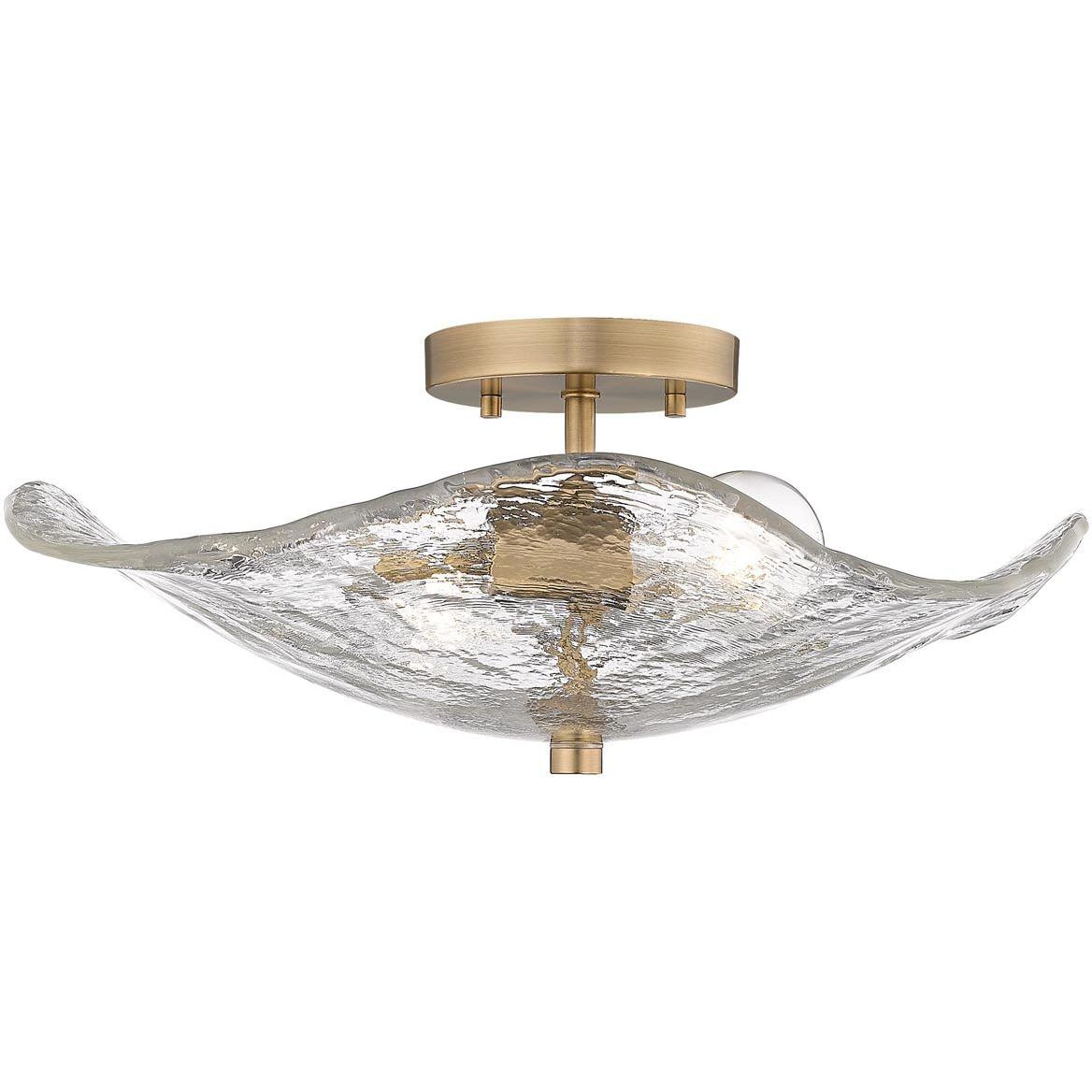 Samara 2 Light 15.38 inch Modern Brass Semi-Flush Mount Ceiling Light