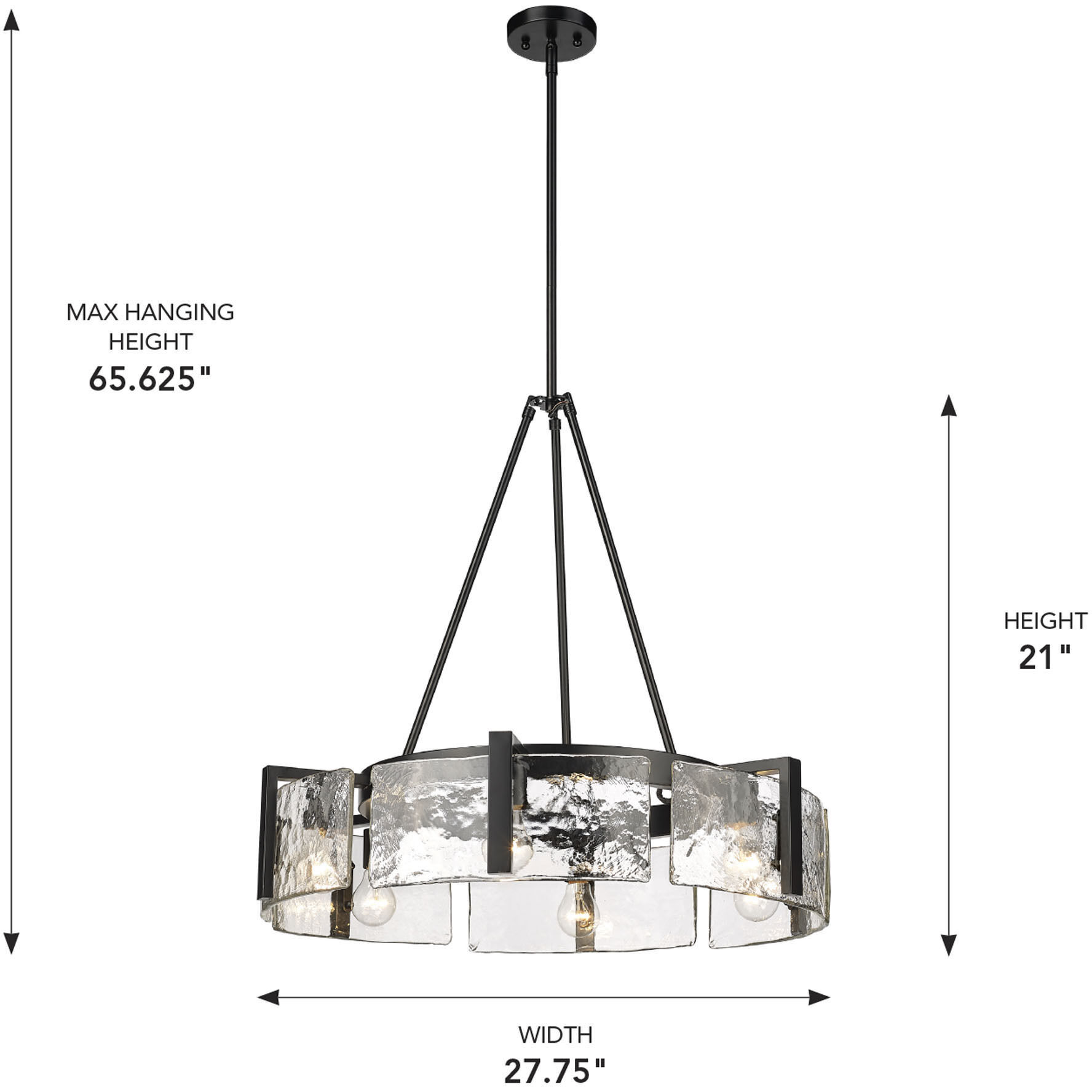 Aenon 27.75 inch 60.00 watt Matte Black Chandelier Ceiling Light