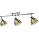 Duncan 3 Light 6.5 inch Chrome Semi-Flush Track Light Ceiling Light in Aged Brass, Track Light