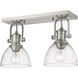 Hines 2 Light 18 inch Pewter Bath Vanity Wall Light in Seeded Glass