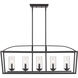 Mercer 5 Light 38 inch Matte Black Linear Pendant Ceiling Light in Matte Black/Matte Black