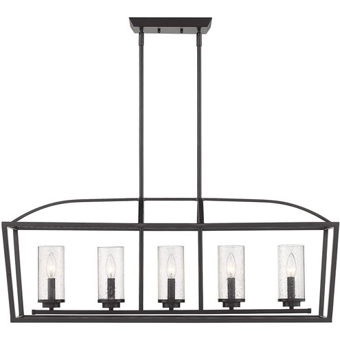Mercer 5 Light 38 inch Matte Black Linear Pendant Ceiling Light in Matte Black/Matte Black