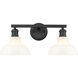Carver 2 Light 19.5 inch Matte Black Bath Vanity Light Wall Light