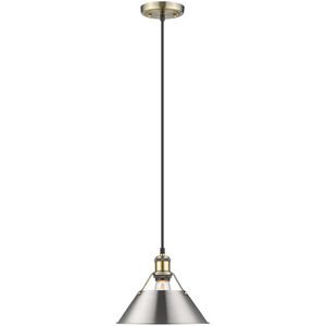 Orwell 1 Light 10 inch Aged Brass Pendant Ceiling Light in Pewter, Medium