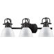 Yep Duncan Vanity Wall Light in Matte Black, White