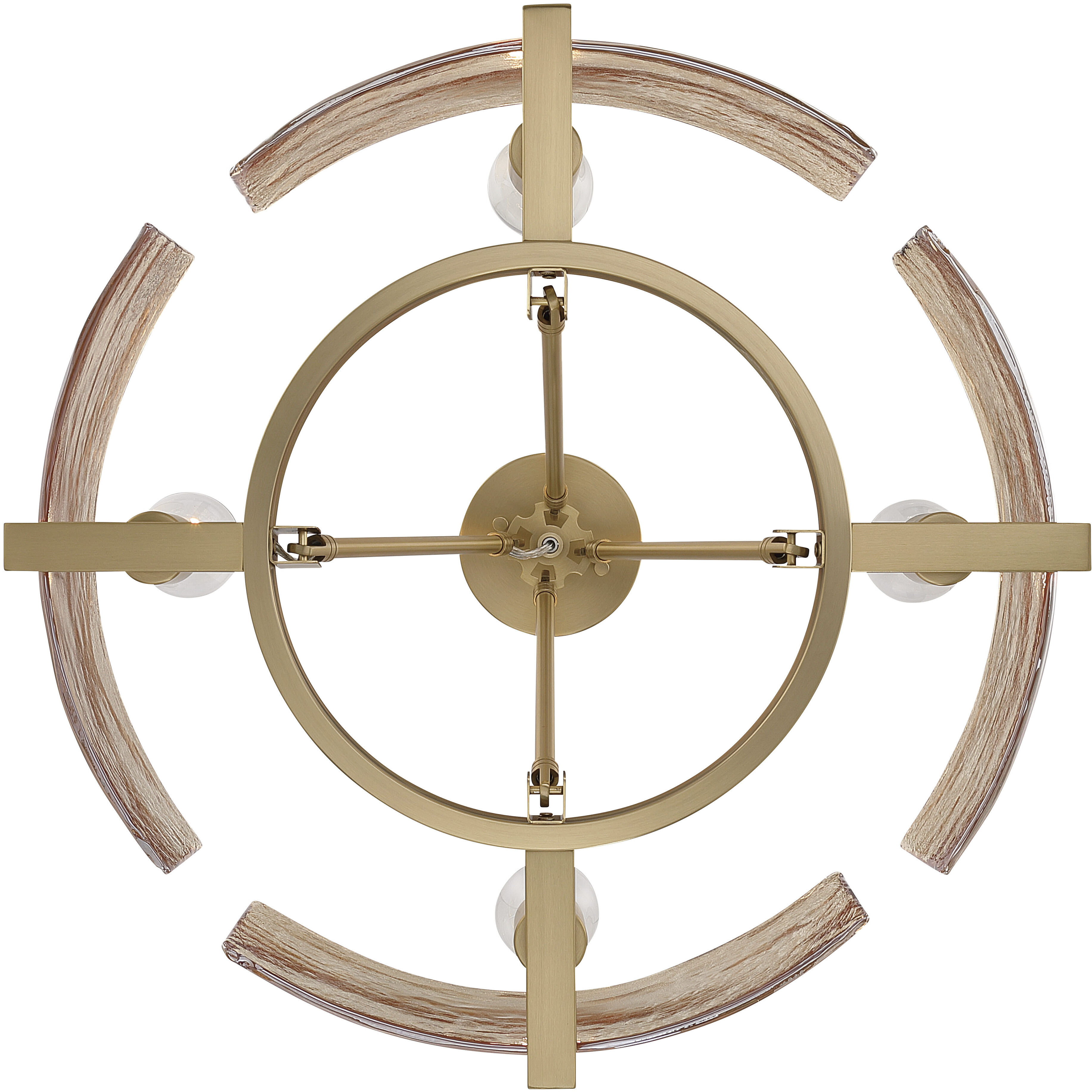 Aenon 4 Light 22 inch Brushed Champagne Brass Semi-Flush Mount Ceiling Light