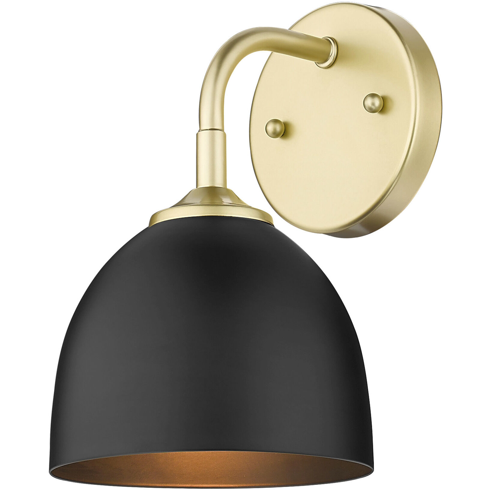 Yep Zoey 1 Light 6.38 inch Olympic Gold Wall Sconce Wall Light in Matte Black