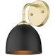 Yep Zoey 1 Light 6.38 inch Olympic Gold Wall Sconce Wall Light in Matte Black