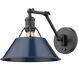 Orwell 1 Light 10 inch Matte Black Articulating Wall Sconce Wall Light in Navy, Adjustable