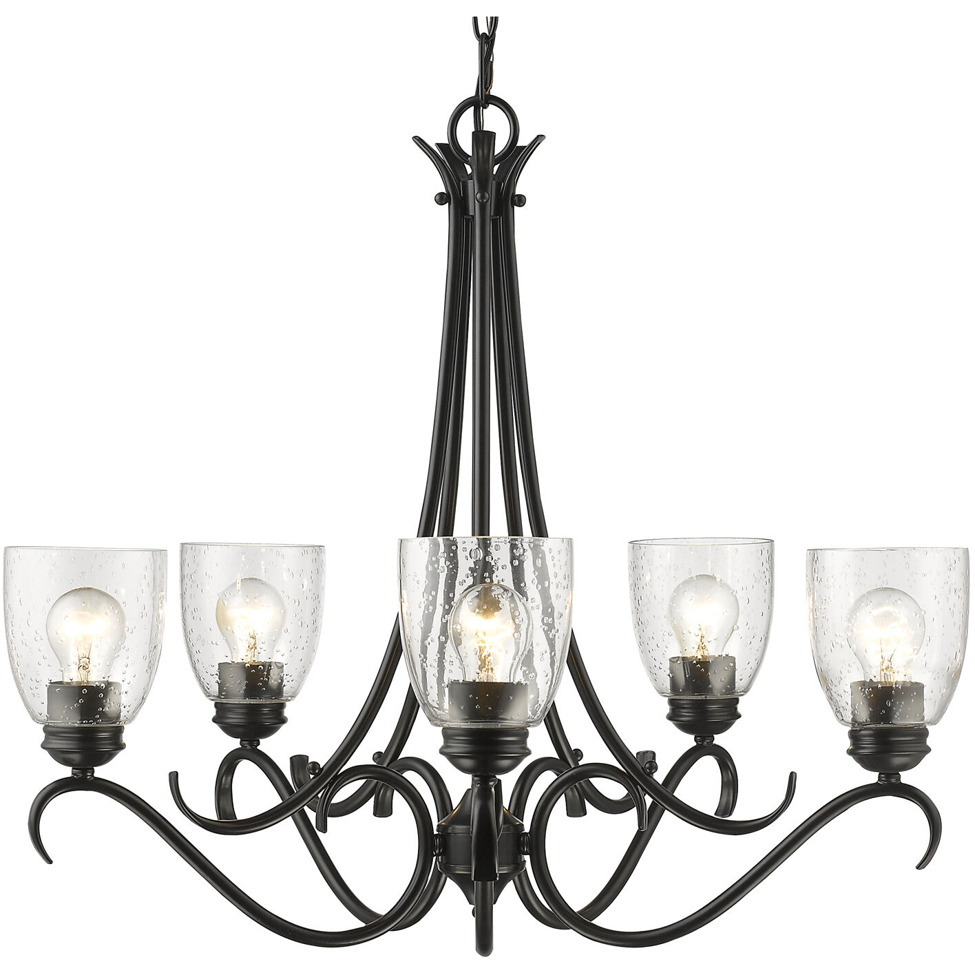 Parrish 27.25 inch 60.00 watt Matte Black Chandelier Ceiling Light