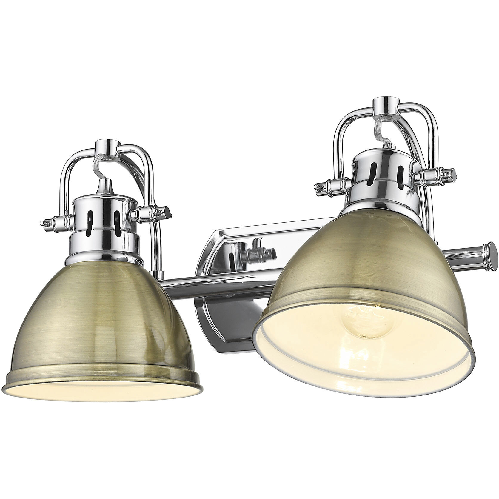 Yep Duncan Vanity Wall Light in Chrome, Aged Brass