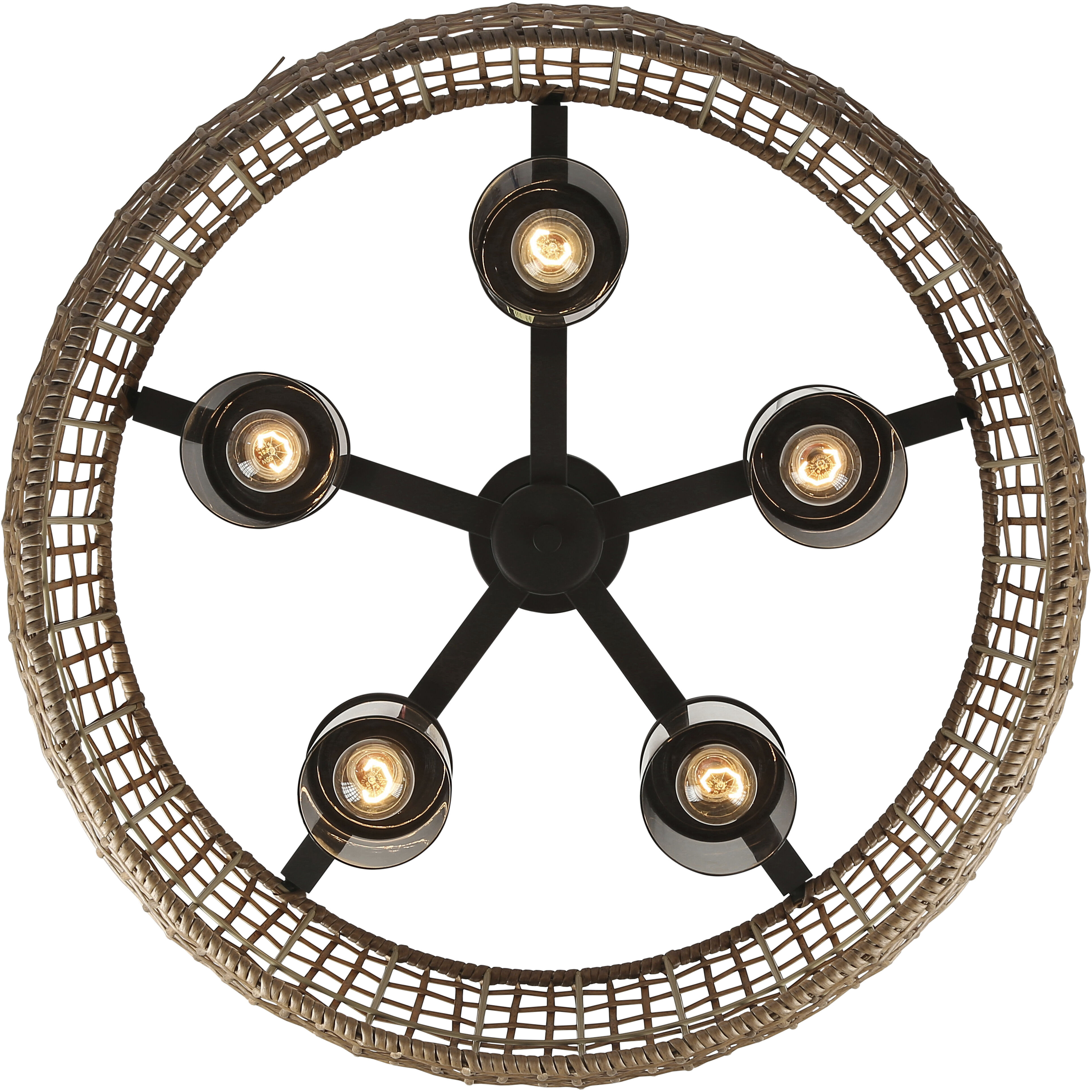Piper 5 Light 15.13 inch Natural Black Outdoor Ceiling