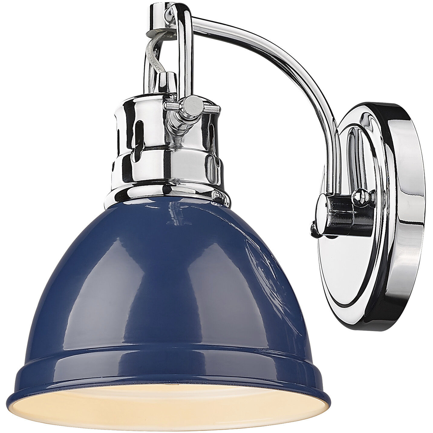 Yep Duncan Vanity Wall Light in Chrome, Navy
