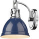 Yep Duncan Vanity Wall Light in Chrome, Navy