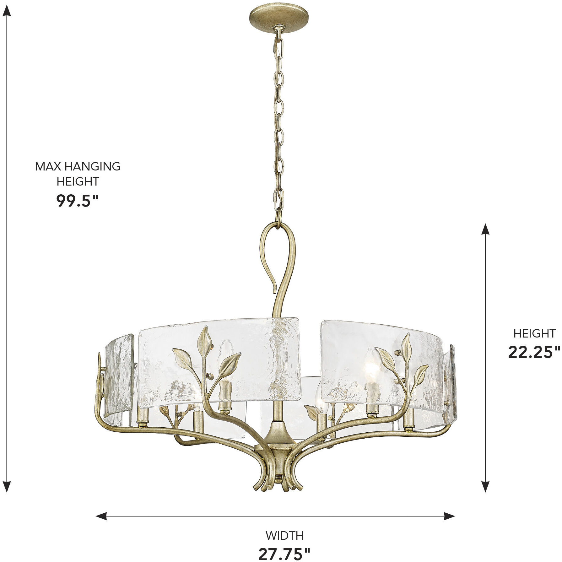 Calla 6 Light 27.75 inch White Gold Chandelier Ceiling Light