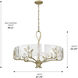 Calla 6 Light 27.75 inch White Gold Chandelier Ceiling Light