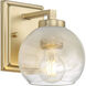 Yep Elliott Vanity Wall Light in Pewter, Clear Glass