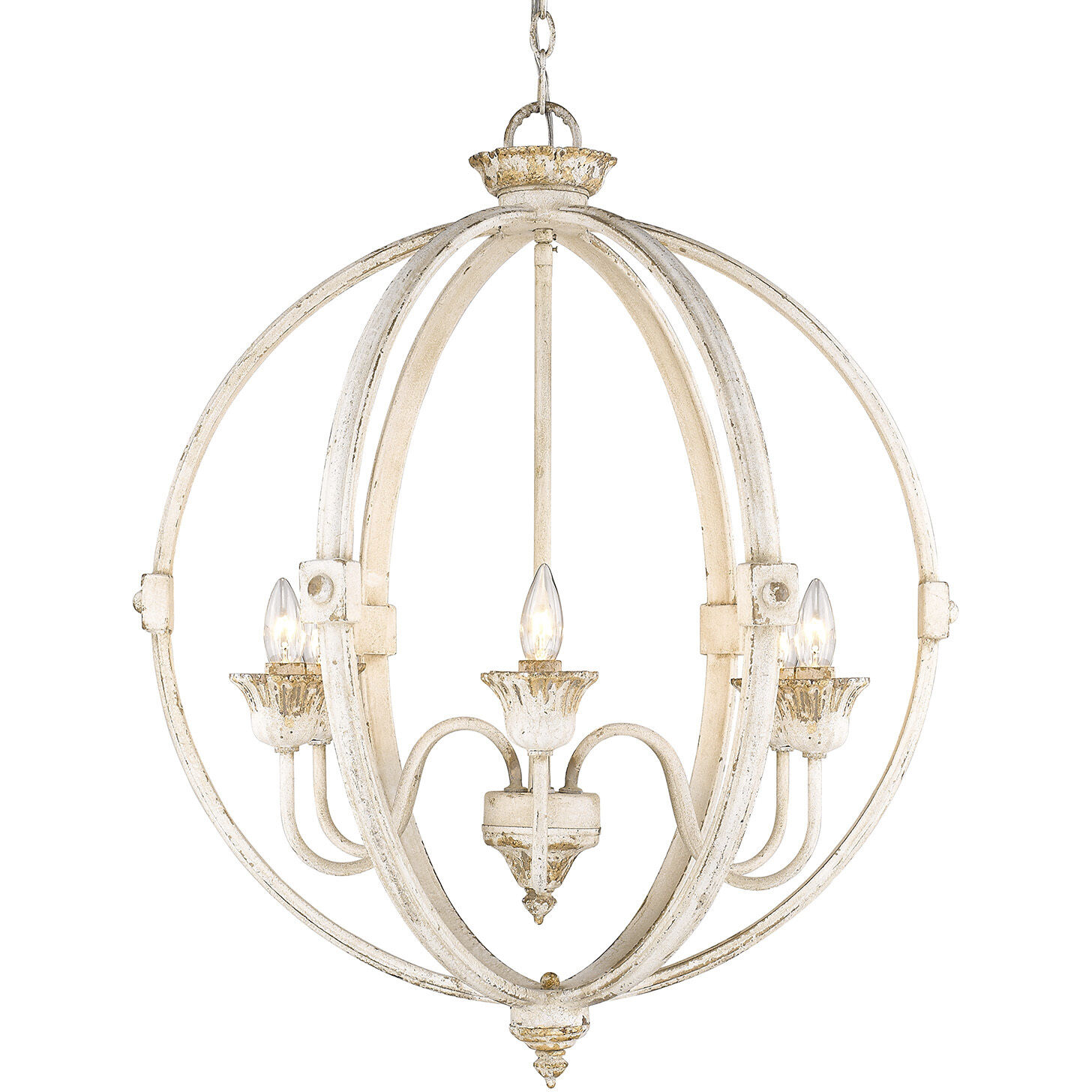 Jules 25.5 inch 60.00 watt Antique Ivory Chandelier Ceiling Light