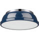Duncan 2 Light 14 inch Chrome Flush Mount Ceiling Light in Matte Navy