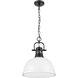 Duncan 1 Light 14 inch Matte Black Pendant Ceiling Light in Matte White
