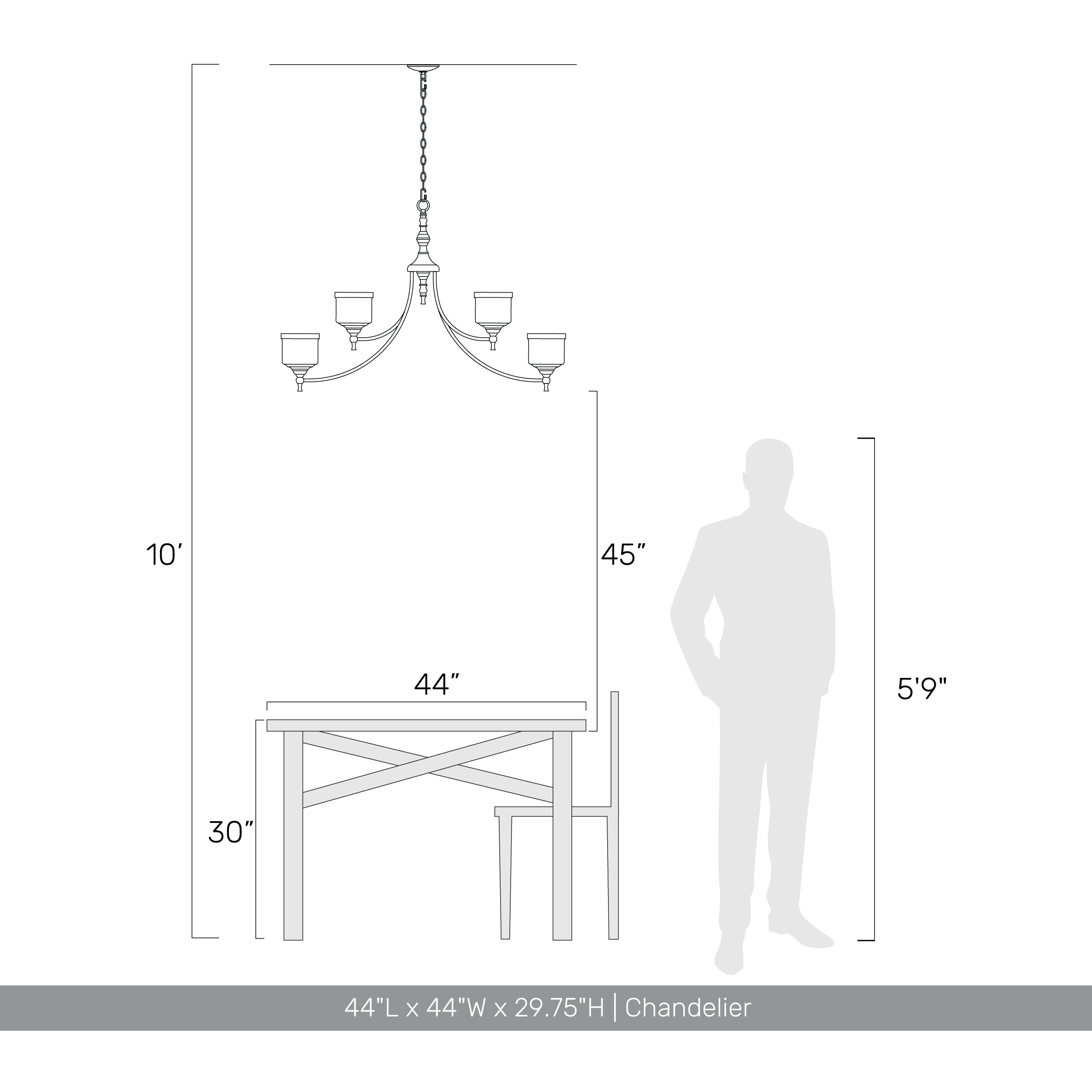 Keating 44 inch 60.00 watt Antique Black Iron Chandelier Ceiling Light