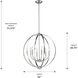 Colson 6 Light 26 inch Pewter Chandelier Ceiling Light in No Shade