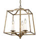 Athena Pendant Ceiling Light in Grecian Gold, Caged