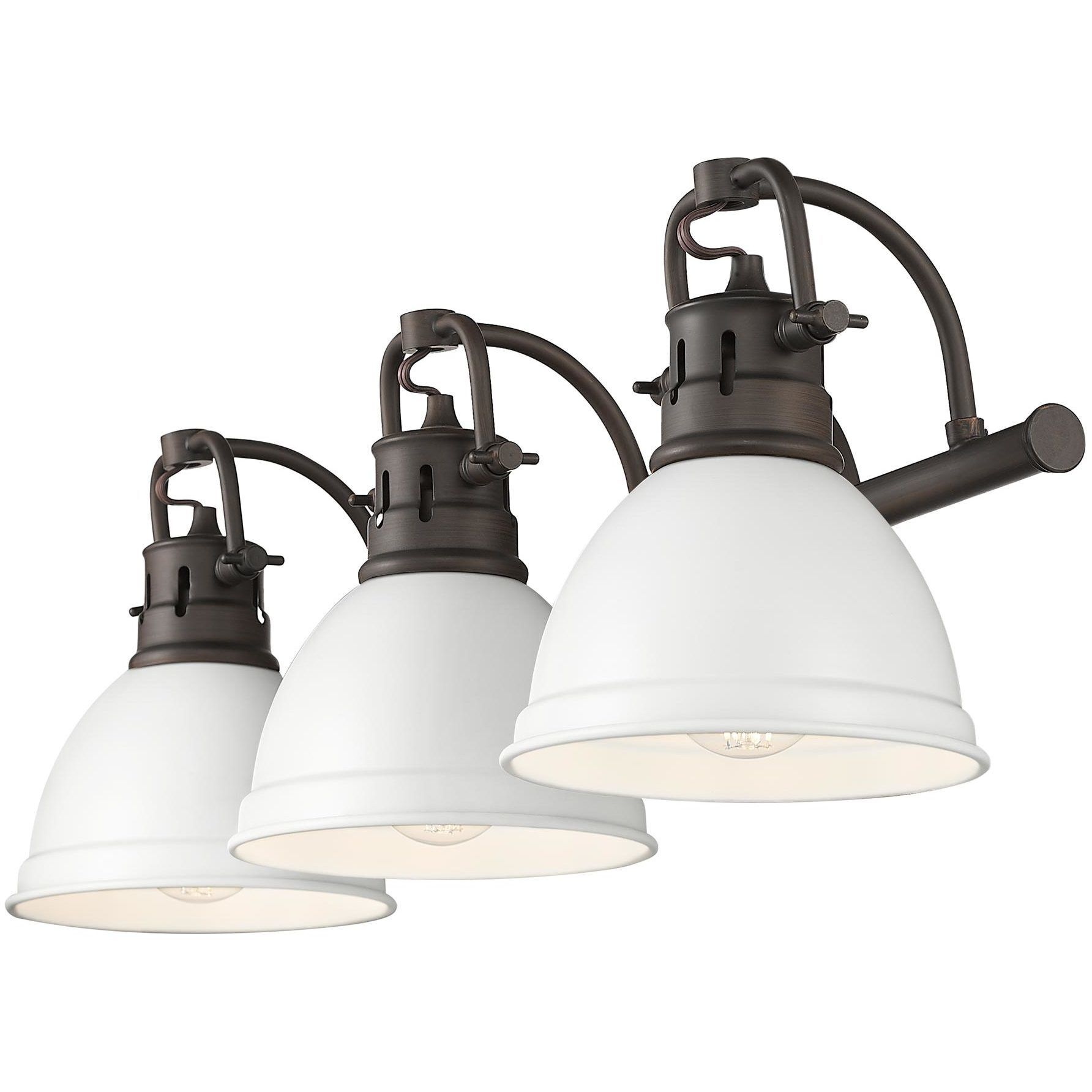 Yep Duncan Vanity Wall Light in Rubbed Bronze, Matte White