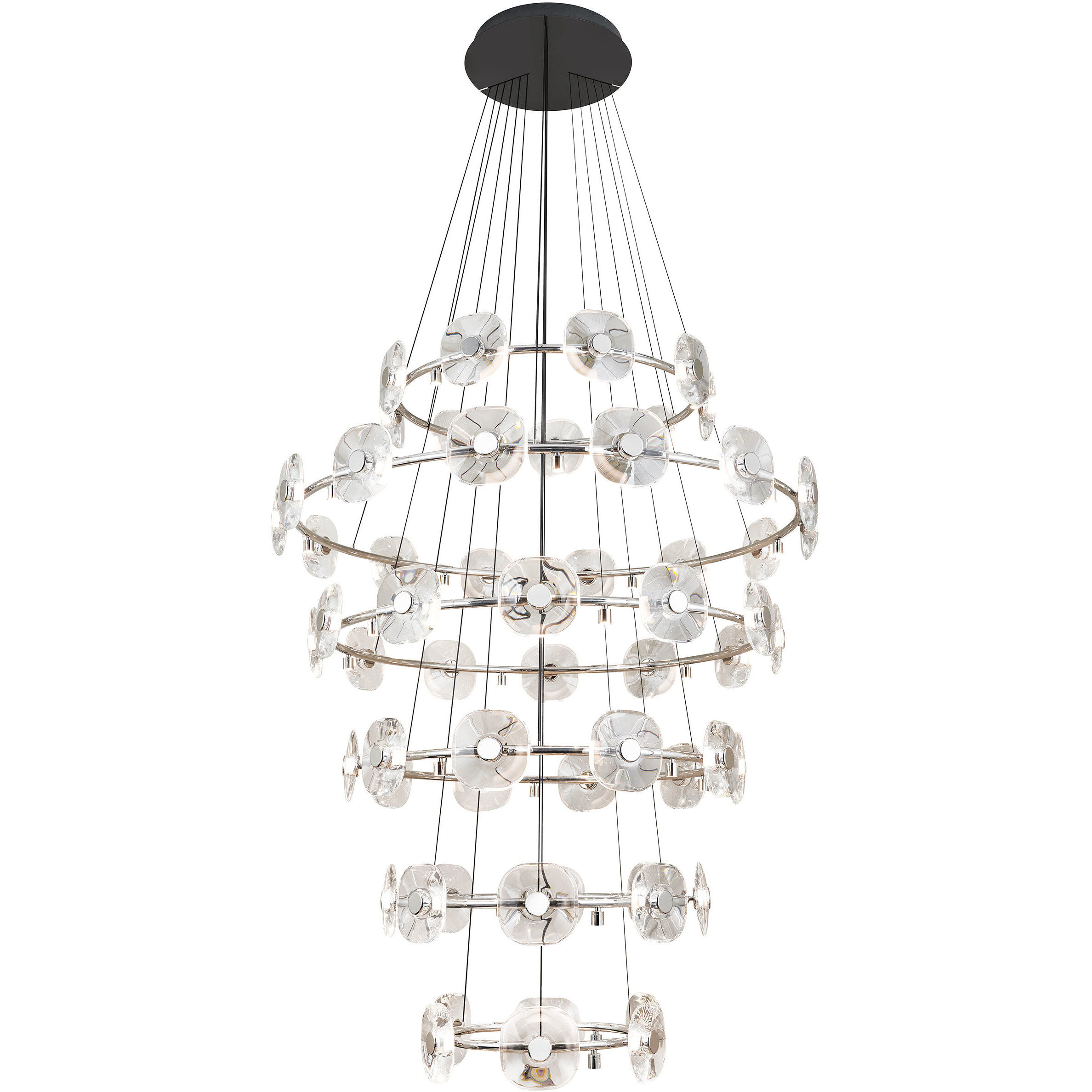 Ziva Celestia 57 inch 4.00 watt Chrome Chandelier Ceiling Light, 6 Tier