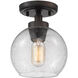Galveston 1 Light 7.25 inch Rubbed Bronze Flush Mount Ceiling Light in Seeded Glass, Damp