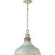 Kinsley 1 Light 14 inch Aged Galvanized Steel Pendant Ceiling Light in Teal, Large 