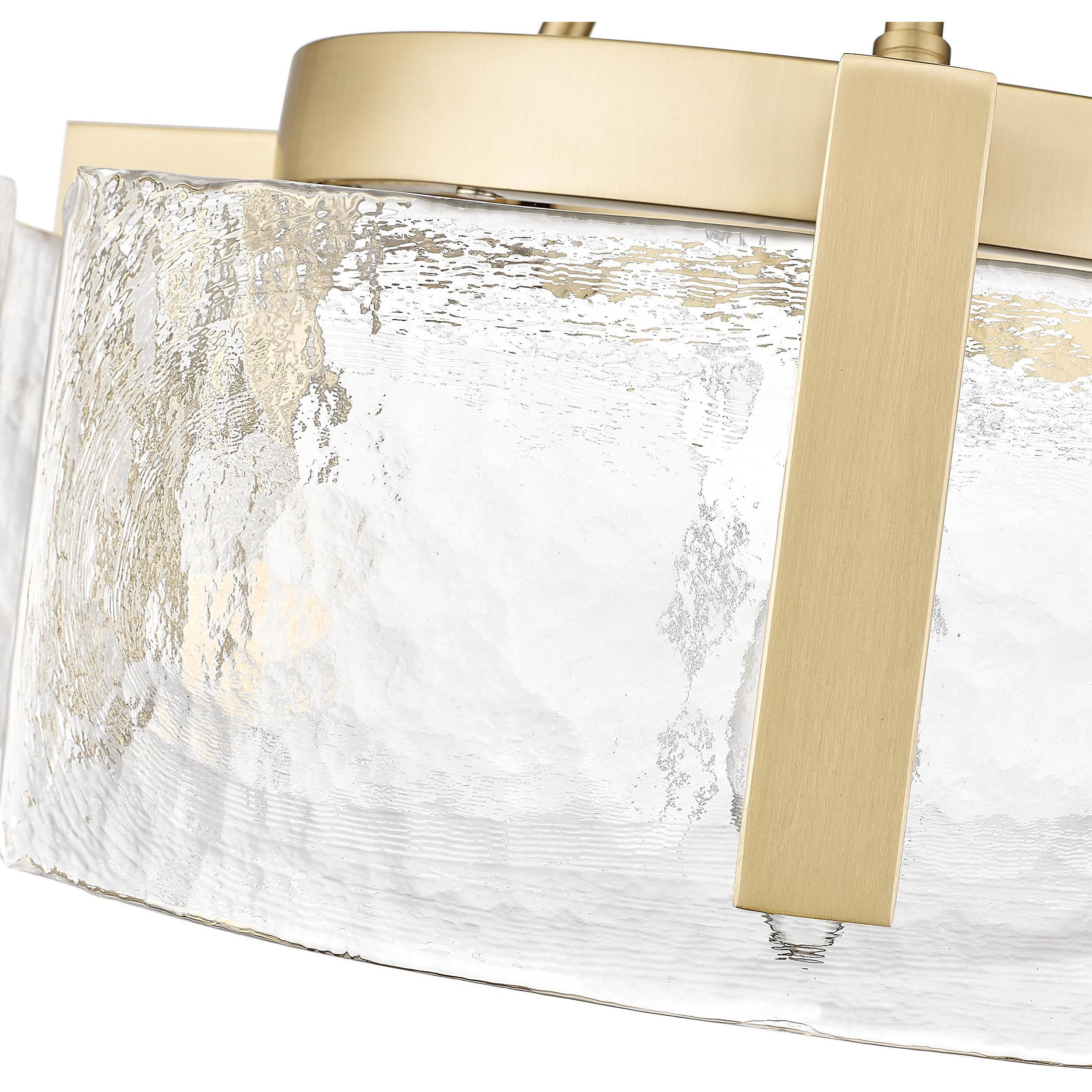 Aenon 3 Light 16.5 inch Brushed Champagne Brass Semi-Flush Mount Ceiling Light