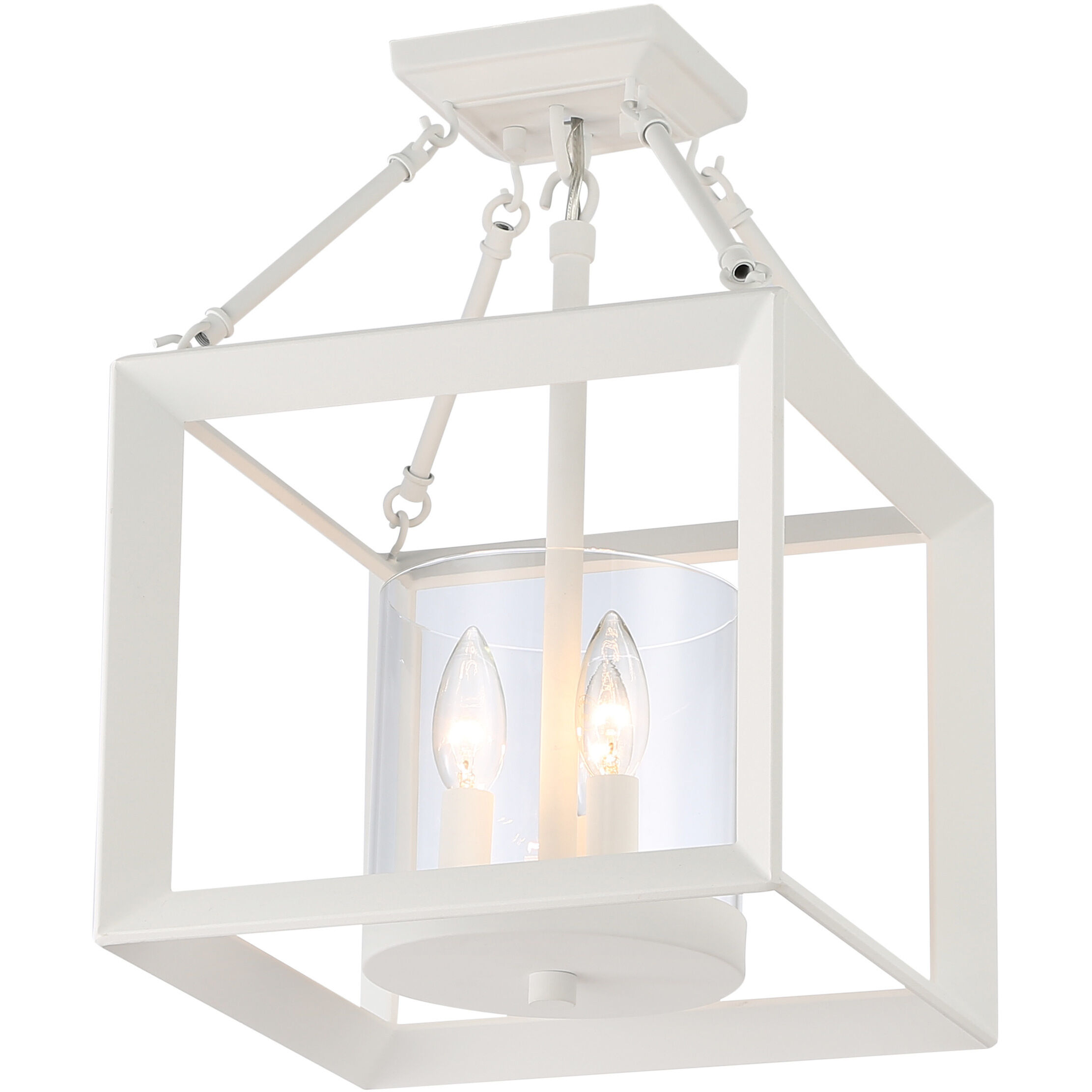 Smyth 3 Light 11.75 inch Natural White Semi-Flush Mount Ceiling Light in Clear Glass