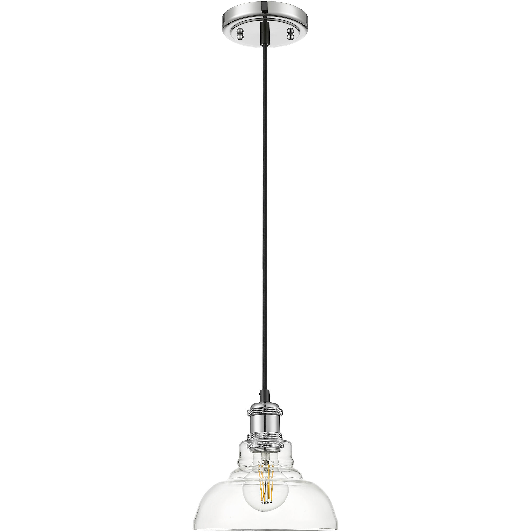 Yep Carver 1 Light 7.5 inch Chrome Pendant Ceiling Light in Clear Glass