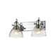 Hines 2 Light 18 inch Chrome Bath Vanity Wall Light in Seeded Glass