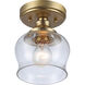 Daphne 1 Light 6 inch Brushed Champagne Bronze Semi-Flush Ceiling Light