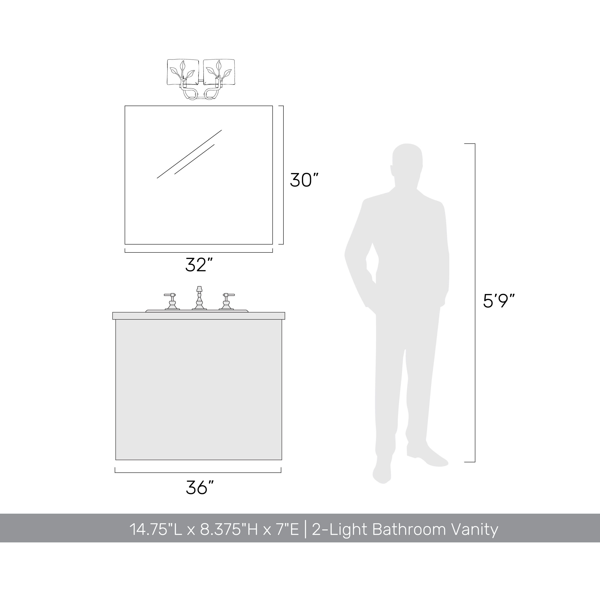 Calla Vanity Wall Light in Natural Black