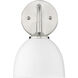 Yep Zoey 1 Light 6.38 inch Pewter Wall Sconce Wall Light in Matte White
