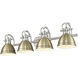 Yep Duncan Vanity Wall Light in Pewter, Aged Brass