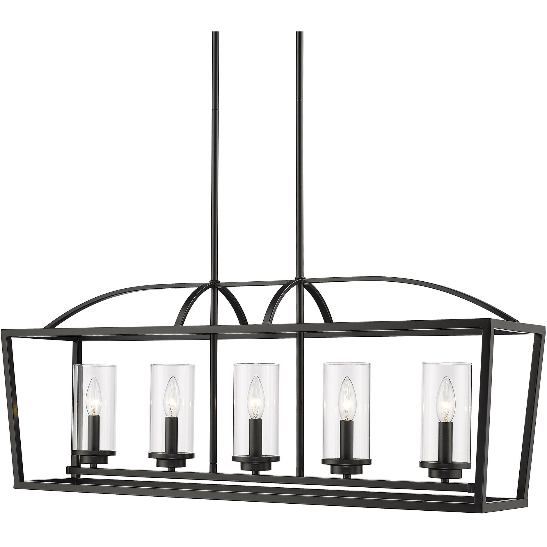 Mercer Island Light Ceiling Light in Clear Glass, Matte Black/Matte Black