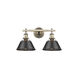 Orwell 2 Light 18 inch Aged Brass Bath Vanity Wall Light in Matte Black