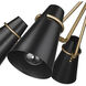Reeva 5 Light 27.38 inch Modern Brass Chandelier Ceiling Light in Matte Black