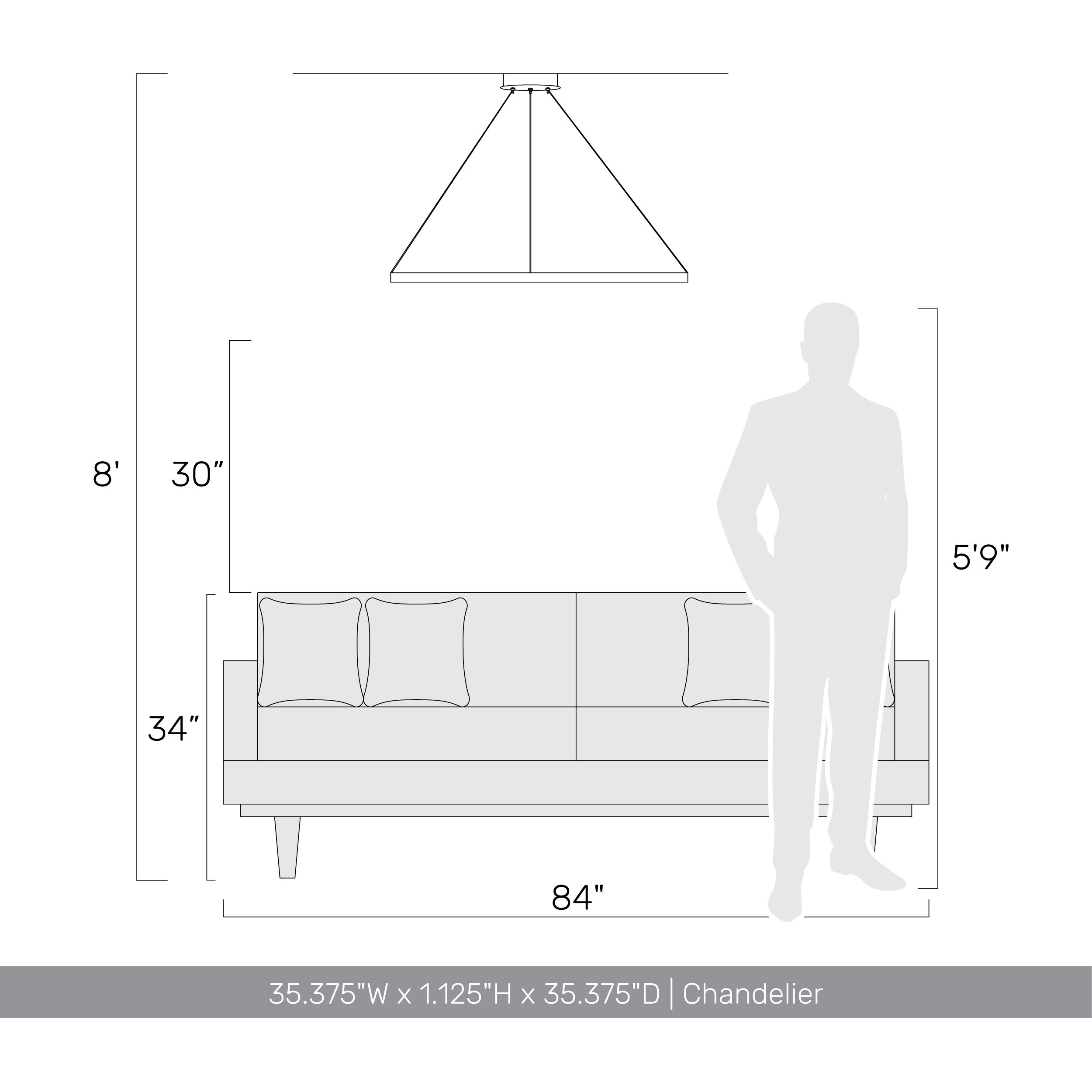 Veritas 35.38 inch 80.00 watt Sand Black Chandelier Ceiling Light