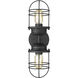 Seaport Vanity Wall Light in Matte Black, Damp